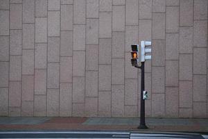 Traffic light on the street in Bilbao City, Spain photo