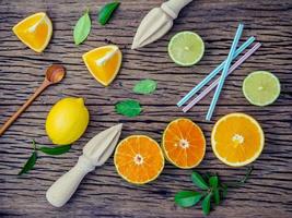 Fresh citrus juice concept photo