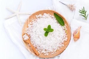 Sea salt in a bowl photo