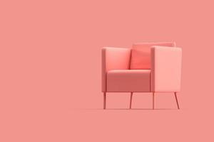 3D pink chair on pink background photo