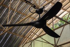 Large ceiling fan in outdoor barn