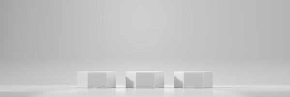 White hexagon stage podium platform mockup photo