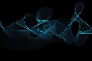 Digitally illustrated abstract blue wave on dark background photo