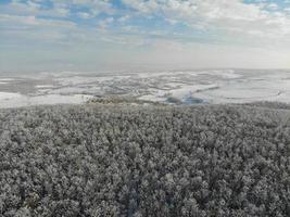 Aerial shoot during wintertime photo