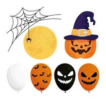 Happy Halloween icon set vector