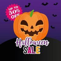 Happy Halloween sale banner vector