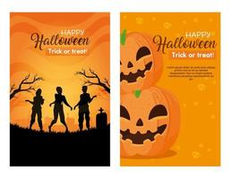 Happy Halloween banner set vector