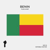 Benin mapa y bandera vector