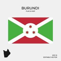 mapa y bandera de burundi vector