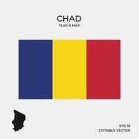 chad map and flag vector