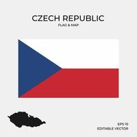 czech republic map and flag vector