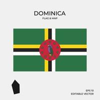 Dominica flag and map vector