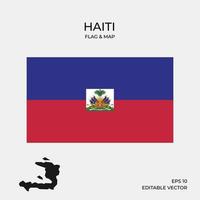 Haiti map and flag vector