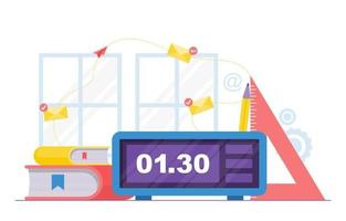 Time Management and Business Strategy Elements Illustration vector