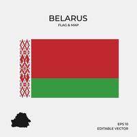 Belarus map and flag vector