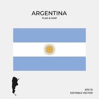 Argentina flag and map vector