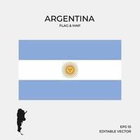 Argentina flag and map vector