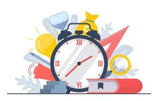 Time Management and Business Strategy Elements Illustration vector