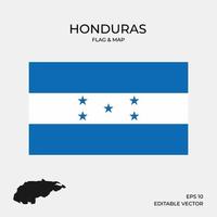 Honduras map and flag