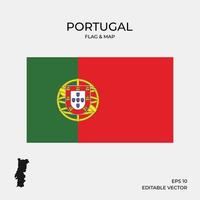 portugal map and flag vector
