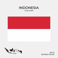 Indonesia map and flag
