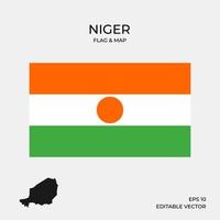 Niger map and flag vector