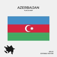 bandera de azerbaiyán, y, mapa vector