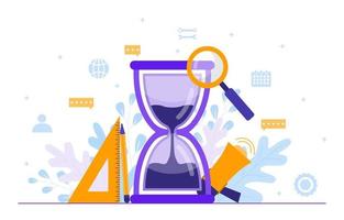 Time Management and Business Strategy Elements Illustration vector