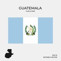 bandera de guatemala y mapa vector