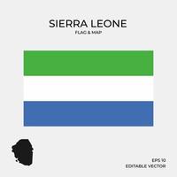 Sierra Leone flag and map vector