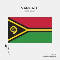 vanuatu map and flag vector