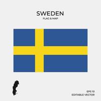 Sweden flag and map