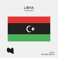 Libya map and flag vector