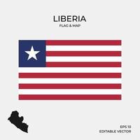 bandera de liberia y mapa vector