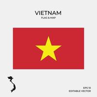 imprimir bandera y mapa de Vietnam vector