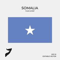 Somalia map and flag vector