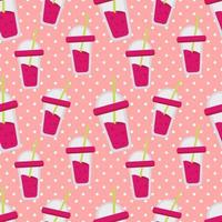 strawberry juice seamless pattern illustration vector