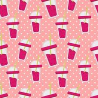 strawberry juice seamless pattern illustration vector