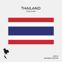 Thailand flag and map vector
