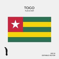 bandera y mapa de togo vector