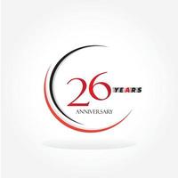 years anniversary linked logotype with red color isolated on white background for company celebration event vector