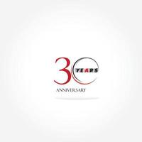 30 years anniversary linked logotype with red color isolated on white background for company celebration event vector