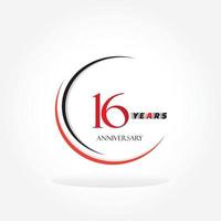 years anniversary linked logotype with red color isolated on white background for company celebration event vector