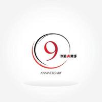 years anniversary linked logotype with red color isolated on white background for company celebration event vector