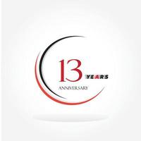 years anniversary linked logotype with red color isolated on white background for company celebration event vector