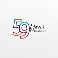 59 years anniversary celebration blue Colors Comical Design logotype. anniversary logo isolated on White background vector