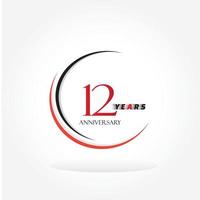 years anniversary linked logotype with red color isolated on white background for company celebration event vector