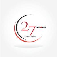 years anniversary linked logotype with red color isolated on white background for company celebration event vector