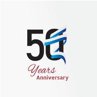 Logotipo de aniversario de años con color azul blanco y negro de una sola línea para celebración vector