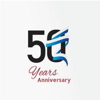 years anniversary logotype with single line black and white blue color for celebration vector